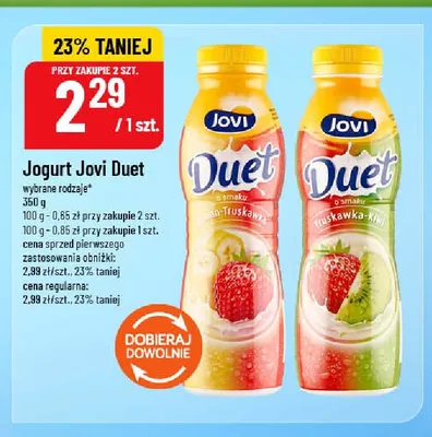 Jogurt Jovi Duet banan-truskawka promocja w POLOmarket