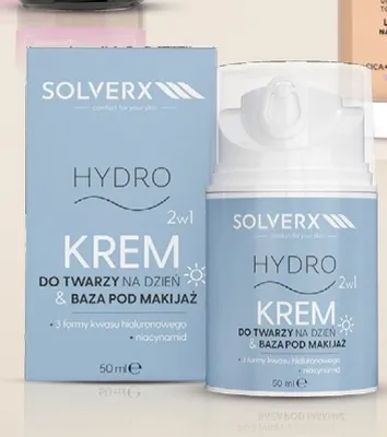 Krem do twarzy na dzień & baza pod makijaż 2w1 Solverx Hydro promocja w Hebe