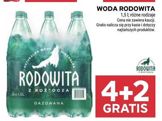 Woda Rodowita różne rodzaje gazowana promocja w Stokrotka