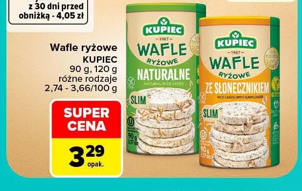 Wafle ryżowe Kupiec promocja w Carrefour Market