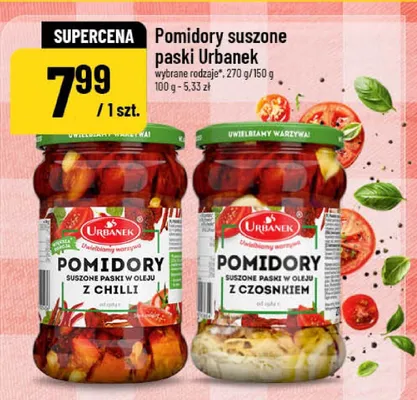 Pomidory suszone paski Urbanek z chilli promocja w POLOmarket