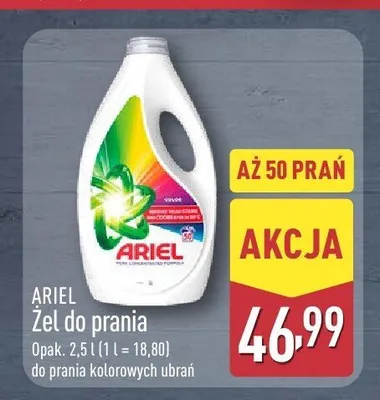 Żel do prania Ariel do kolorów promocja w Aldi