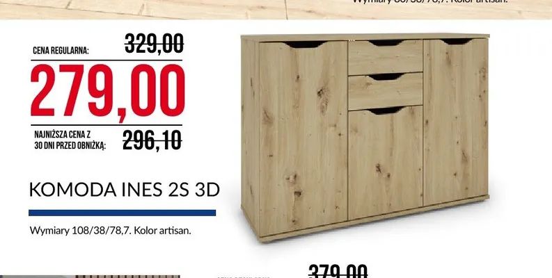 Komoda Ines 2S 3D promocja w Abra Meble