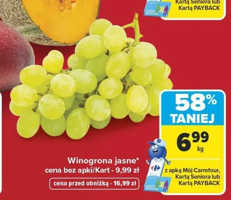 Winogrona jasne promocja w Carrefour