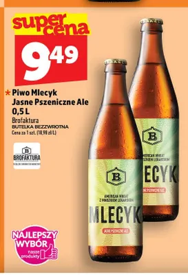 Piwo Mlecyk Pszeniczne Ale Brofaktura promocja w TOPAZ