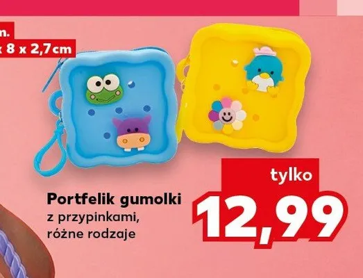 Portfelik gumolki z przypinkami 10x8x2,7cm promocja w Kaufland