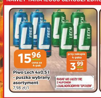 Piwo Lech 4-pak promocja w Społem Częstochowa