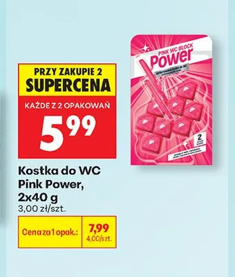 Kostka do WC Pink Power 2-pak 40 g promocja w Biedronka