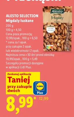 Migdały łuskane Alesto Selection promocja w Lidl