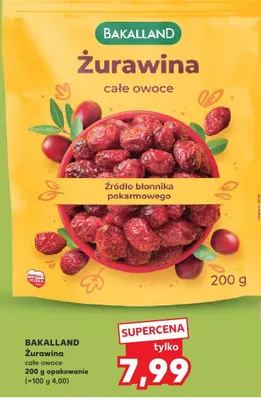 Żurawina całe owoce Bakalland promocja w Kaufland