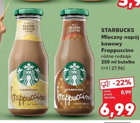 Mleczny napój kawowy Frappuccino Starbucks Creamy Coffee promocja w Kaufland