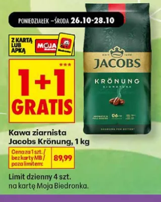 Kawa ziarnista Jacobs Krönung promocja w Biedronka