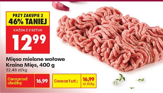 Mięso mielone wołowe promocja w Biedronka