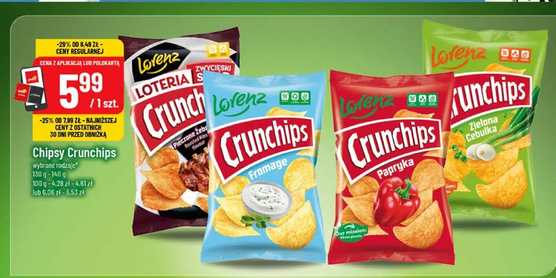 Chipsy Crunchips Pieczone Żeberka promocja w POLOmarket