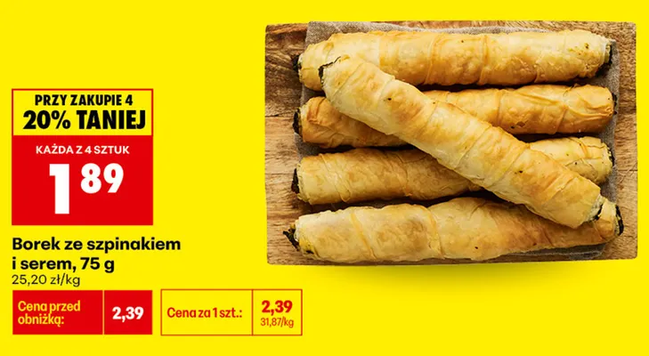 Borek ze szpinakiem i serem promocja w Biedronka