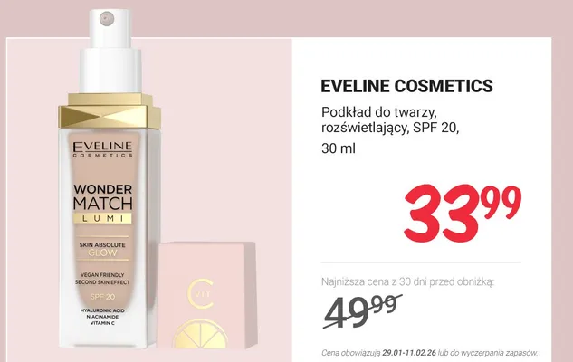 Podkład do twarzy rozświetlający SPF 20 promocja w Rossmann