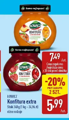 Konfitura extra Łowicz z truskawek promocja w Aldi