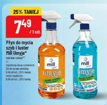 Płyn do mycia szyb i luster Mill Umyje promocja w POLOmarket