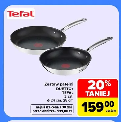 Zestaw patelni Duetto+ Tefal promocja w Carrefour