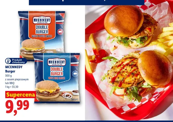 Burger z sosem pieprzowym Mcennedy promocja w Lidl
