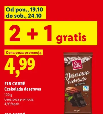 Czekolada deserowa Fin Carré promocja w Lidl