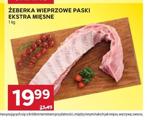 Żeberka wieprzowe paski ekstra mięsne promocja w Stokrotka
