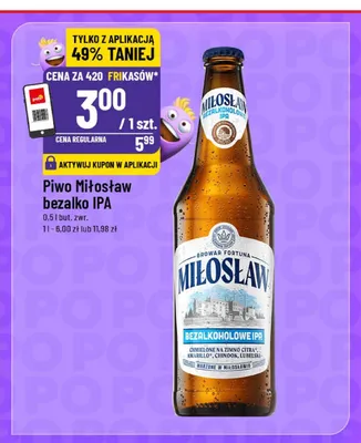 Piwo bezalkoholowe Miłosław bezalko IPA promocja w POLOmarket