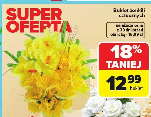 Bukiet żonkili sztucznych promocja w Carrefour Market