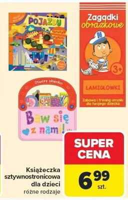 Książeczka sztywnicowa dla dzieci różne rodzaje promocja w Carrefour