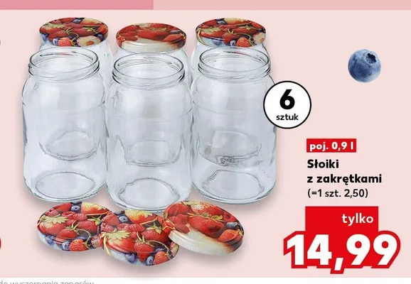 Słoiki z zakrętkami 0,9 l promocja w Kaufland
