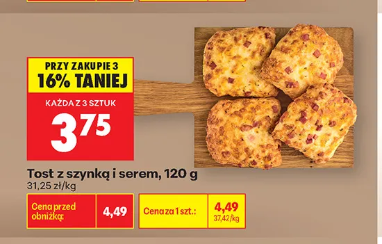 Tost z szynką i serem promocja w Biedronka