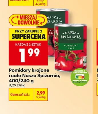 Pomidory całe Nasza Spiżarnia promocja w Biedronka