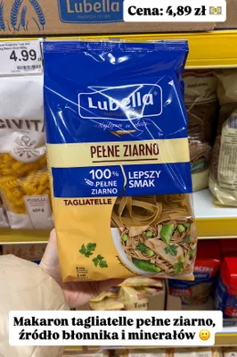 Makaron tagliatelle pełne ziarno promocja w Dino