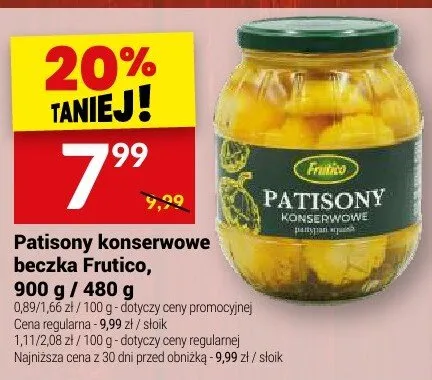 Patisony konserwowe beczka Frutico promocja w Twój Market