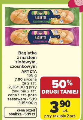 Bagietka z masłem ziołowym promocja w Carrefour Market