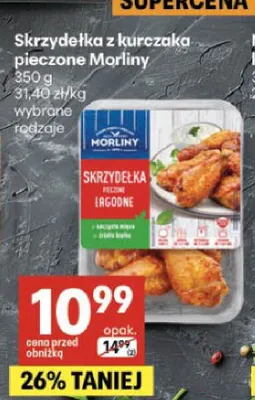 Skrzydełka z kurczaka pieczone łagodne Morliny promocja w Delikatesy Centrum