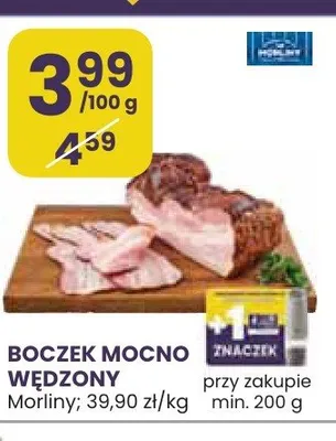 Boczek mocno wędzony Morliny promocja w Stokrotka