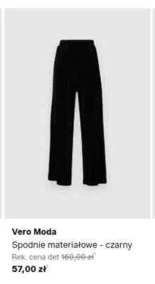 Spodnie materiałowe Vero Moda czarny promocja w Lounge by Zalando