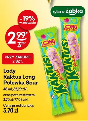 Lody Kaktus Long Polewka Sour promocja w Żabka