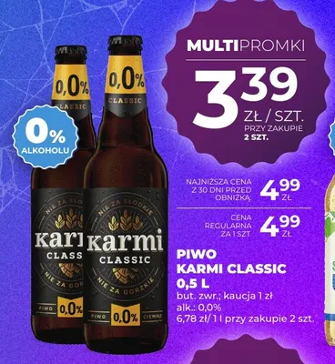 Piwo bezalkoholowe Karmi Classic promocja w Duży Ben