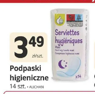 Podpaski higieniczne Auchan promocja w Marketvita