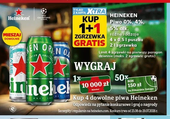 Piwo Heineken 5% 4-pak promocja w Kaufland