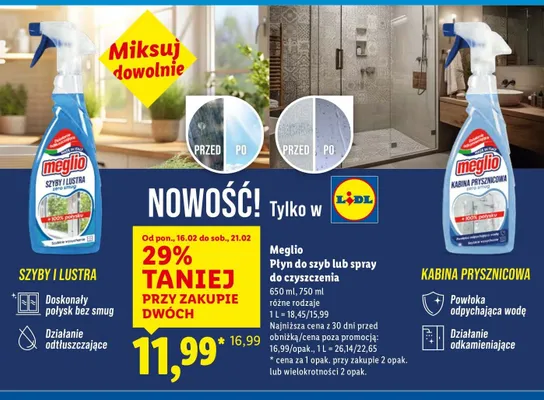 Płyn do szyb lub spray do czyszczenia Karina Prysznicowa promocja w Lidl