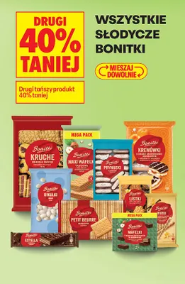 Wszystkie słodycze Bonitki DRUGI -40% Bonito promocja w Biedronka