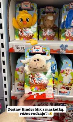 Zestaw Kinder Mix - słodycze z maskotką, różne rodzaje promocja w Dino