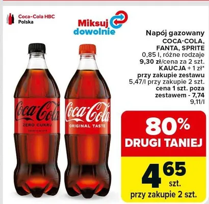 Napój gazowany różne rodzaje promocja w Carrefour Market