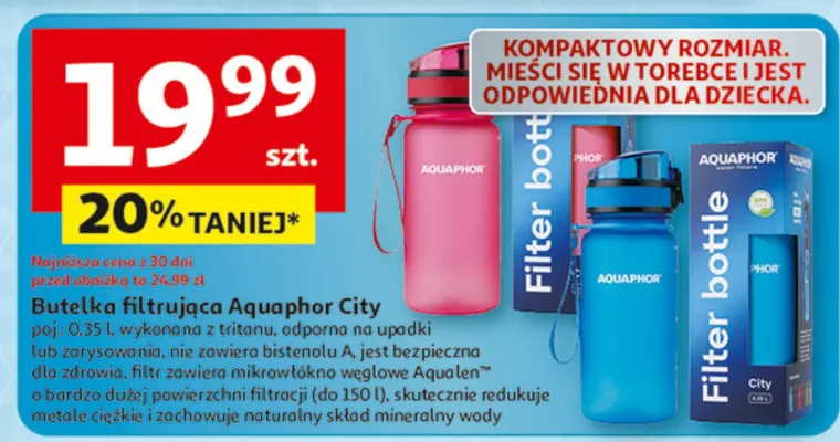 Butelka filtrująca Aquaphor City promocja w Auchan