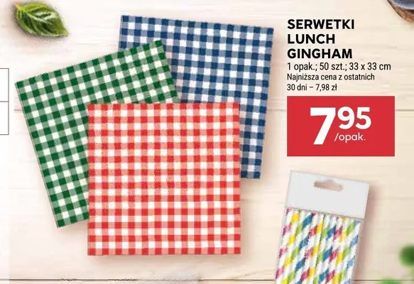 Serwetki papierowe Lunch Gingham promocja w Stokrotka