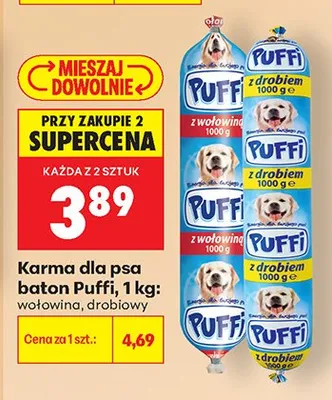 Karma dla psa baton Puffi wołowina promocja w Biedronka