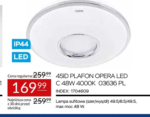 Plafon Opera LED C 03636 4000K promocja w Abra Meble